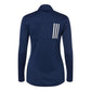 Adidas Women's 3-Stripes Double Knit Full-Zip Jacket - Team Navy Blue/Grey Two