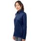 Adidas Women's 3-Stripes Double Knit Full-Zip Jacket - Team Navy Blue/Grey Two