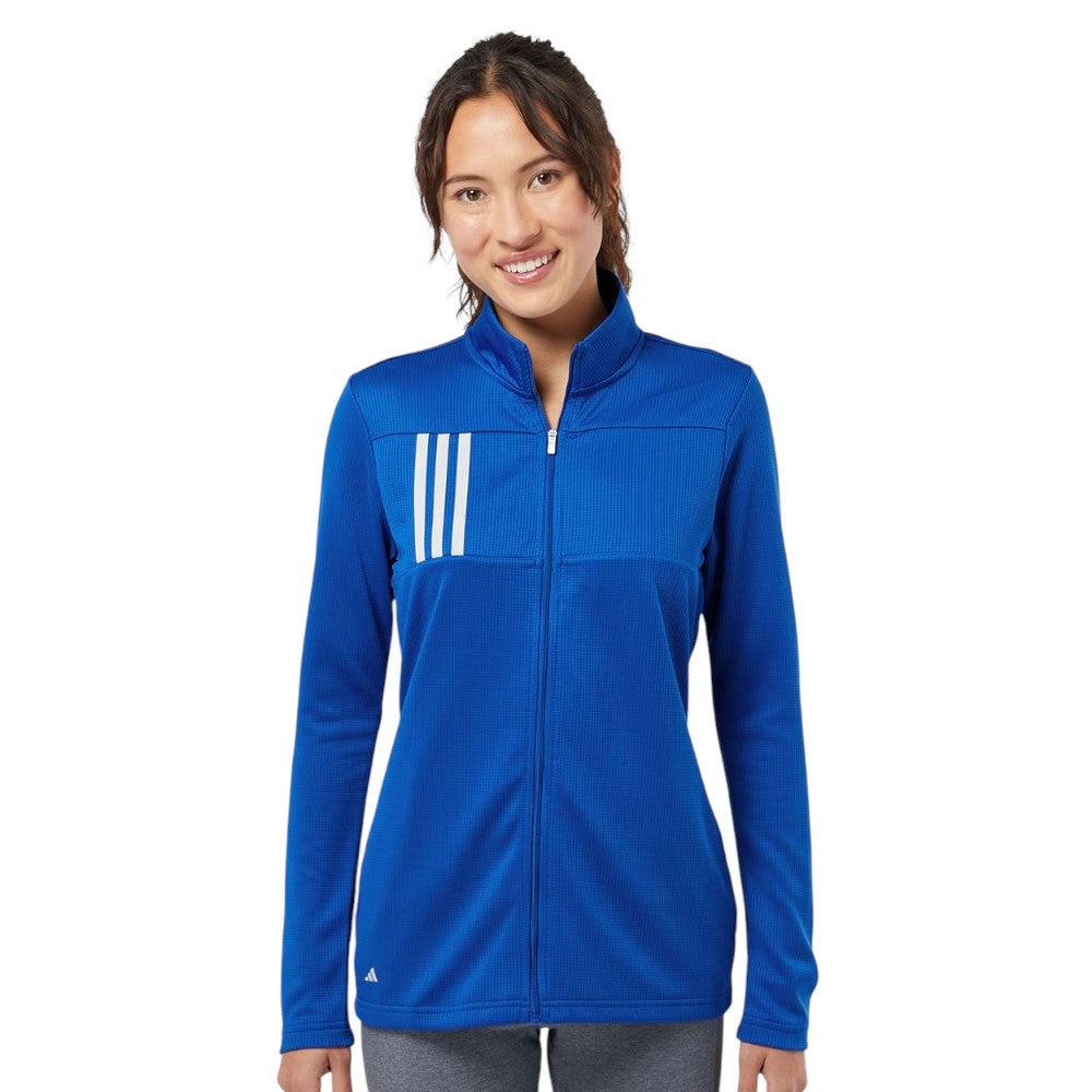 Adidas Women's 3-Stripes Double Knit Full-Zip Jacket - Team Royal/Grey Two