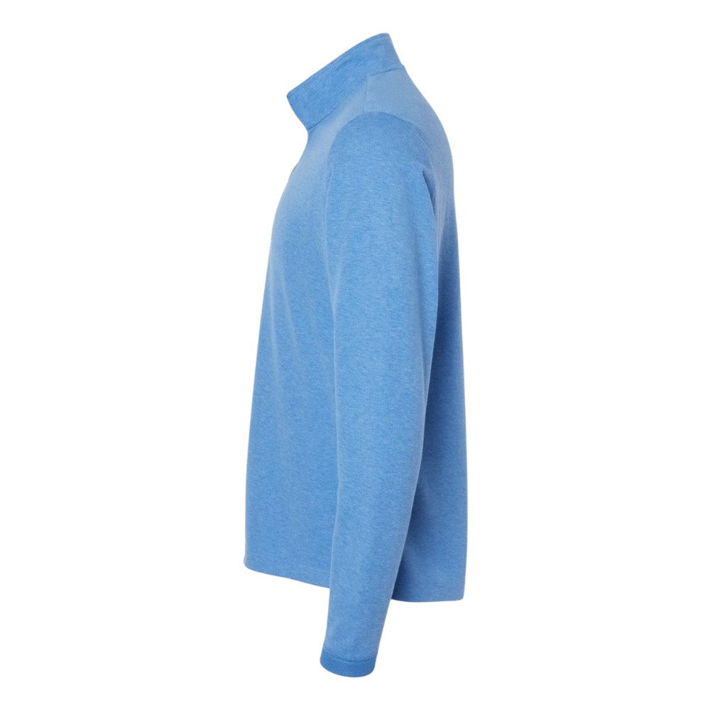 Adidas Men's 3-Stripes Quarter-Zip Sweater Pullover - Focus Blue Melange