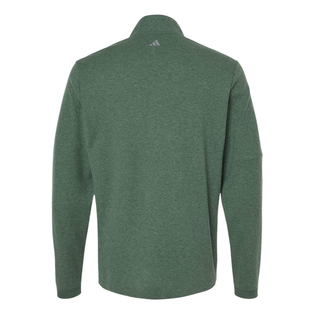 Adidas Men's 3-Stripes Quarter-Zip Sweater Pullover - Green Oxide Melange