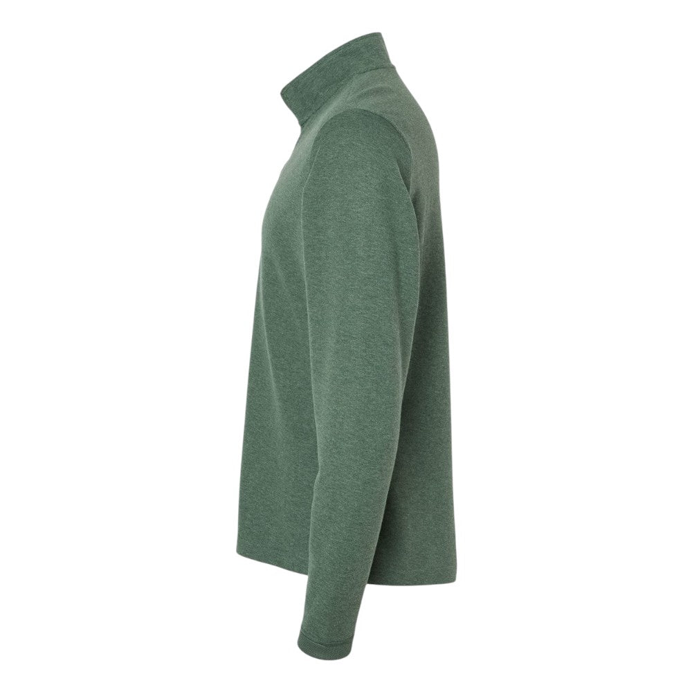 Adidas Men's 3-Stripes Quarter-Zip Sweater Pullover - Green Oxide Melange