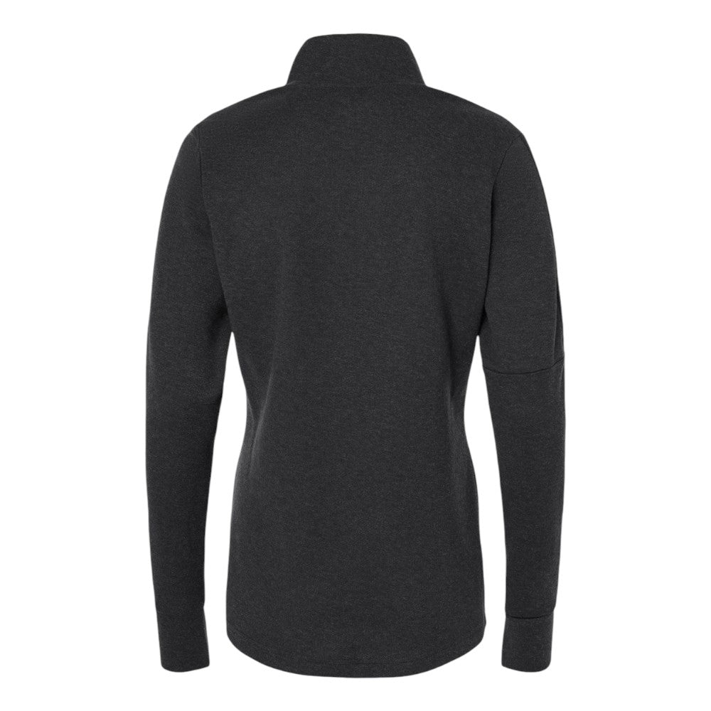 Adidas Women's 3-Stripes Quarter-Zip Sweater Pullover - Black Melange