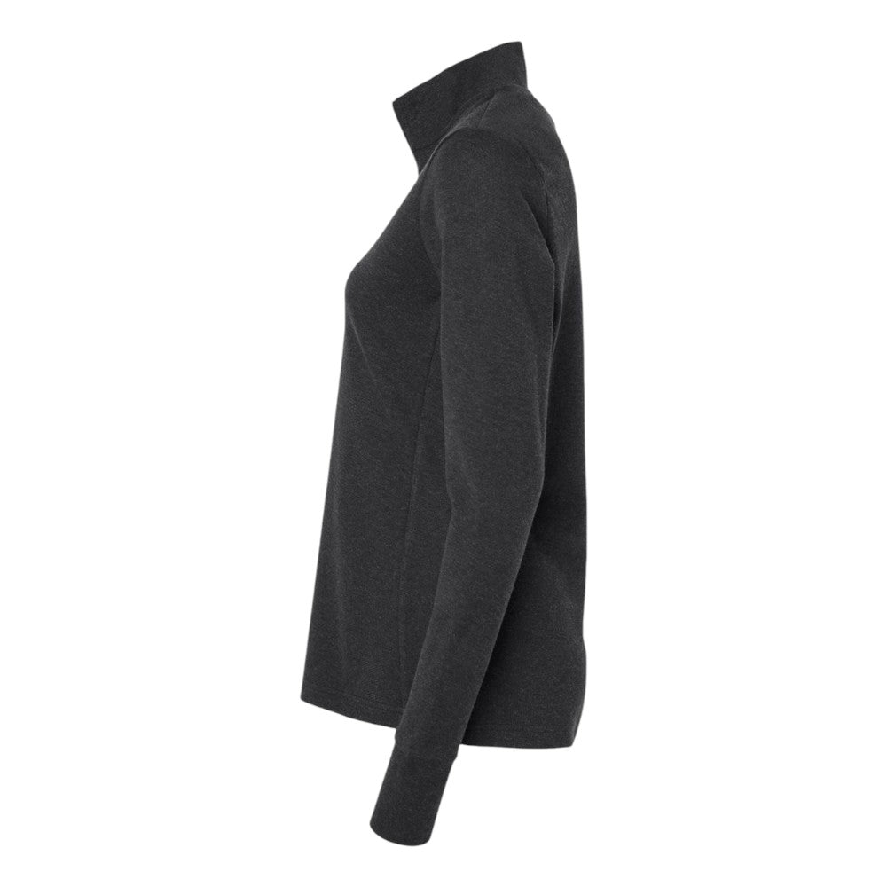 Adidas Women's 3-Stripes Quarter-Zip Sweater Pullover - Black Melange