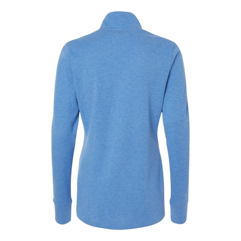 Adidas Women's 3-Stripes Quarter-Zip Sweater Pullover - Focus Blue Melange