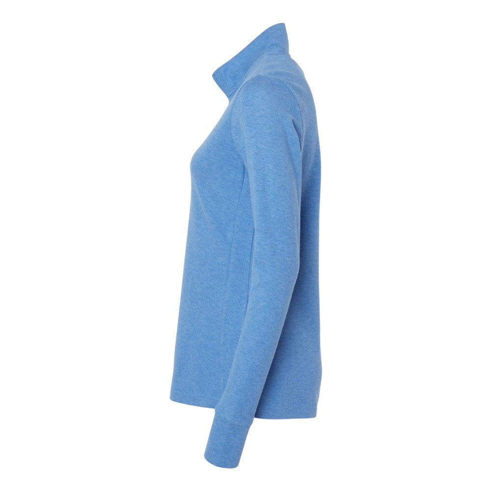 Adidas Women's 3-Stripes Quarter-Zip Sweater Pullover - Focus Blue Melange