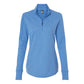 Adidas Women's 3-Stripes Quarter-Zip Sweater Pullover - Focus Blue Melange