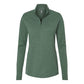 Adidas Women's 3-Stripes Quarter-Zip Sweater Pullover - Green Oxide Melange