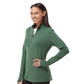 Adidas Women's 3-Stripes Quarter-Zip Sweater Pullover - Green Oxide Melange