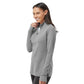 Adidas Women's 3-Stripes Quarter-Zip Sweater Pullover - Grey Three Melange