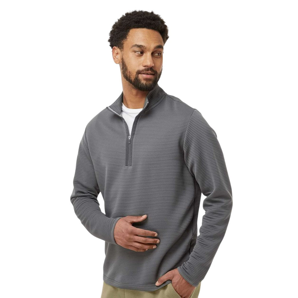 Adidas Men's Spacer Quarter-Zip Pullover - Grey Five