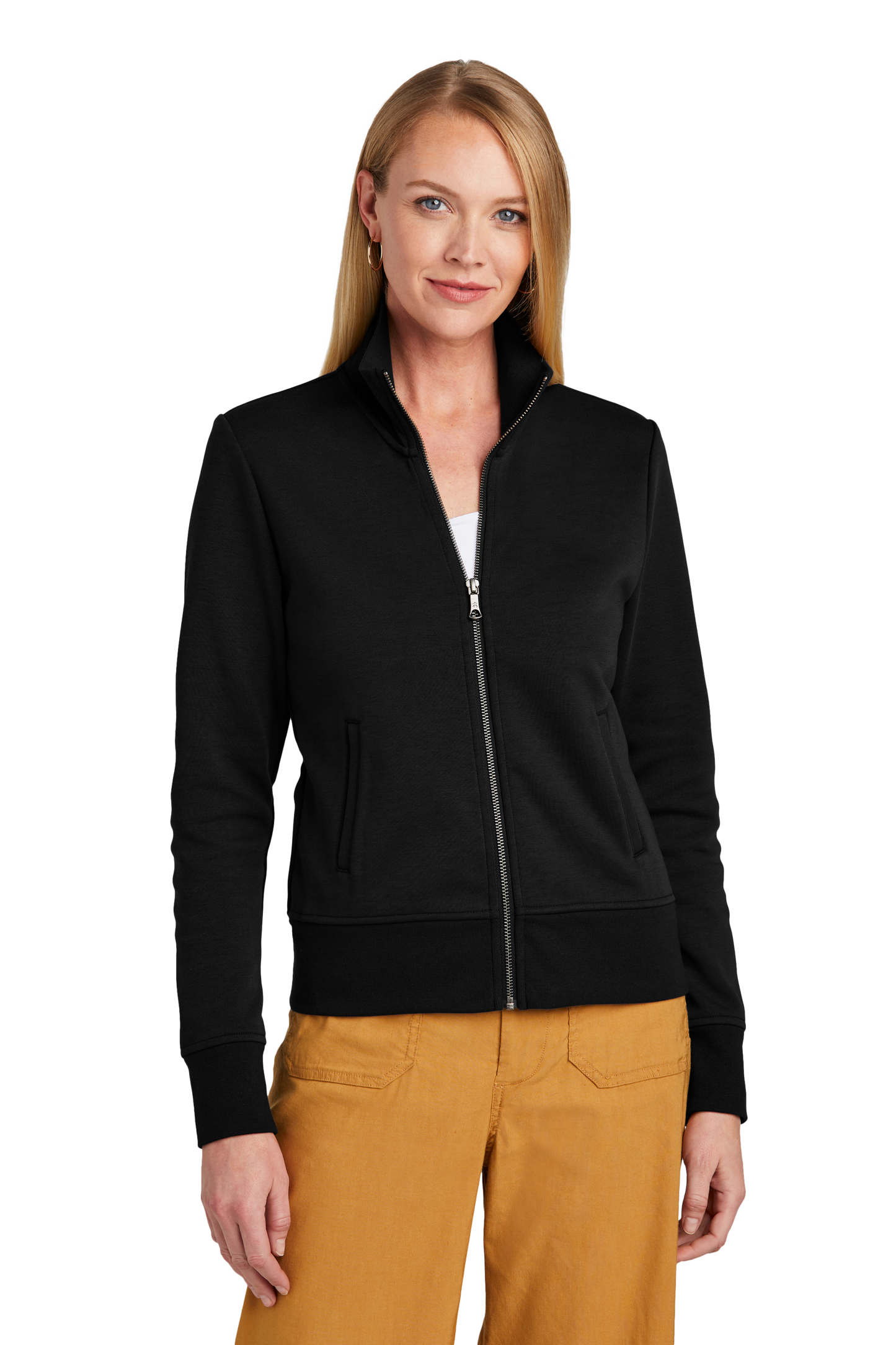 Brooks Brothers® Women’s Double-Knit Full-Zip - Deep Black