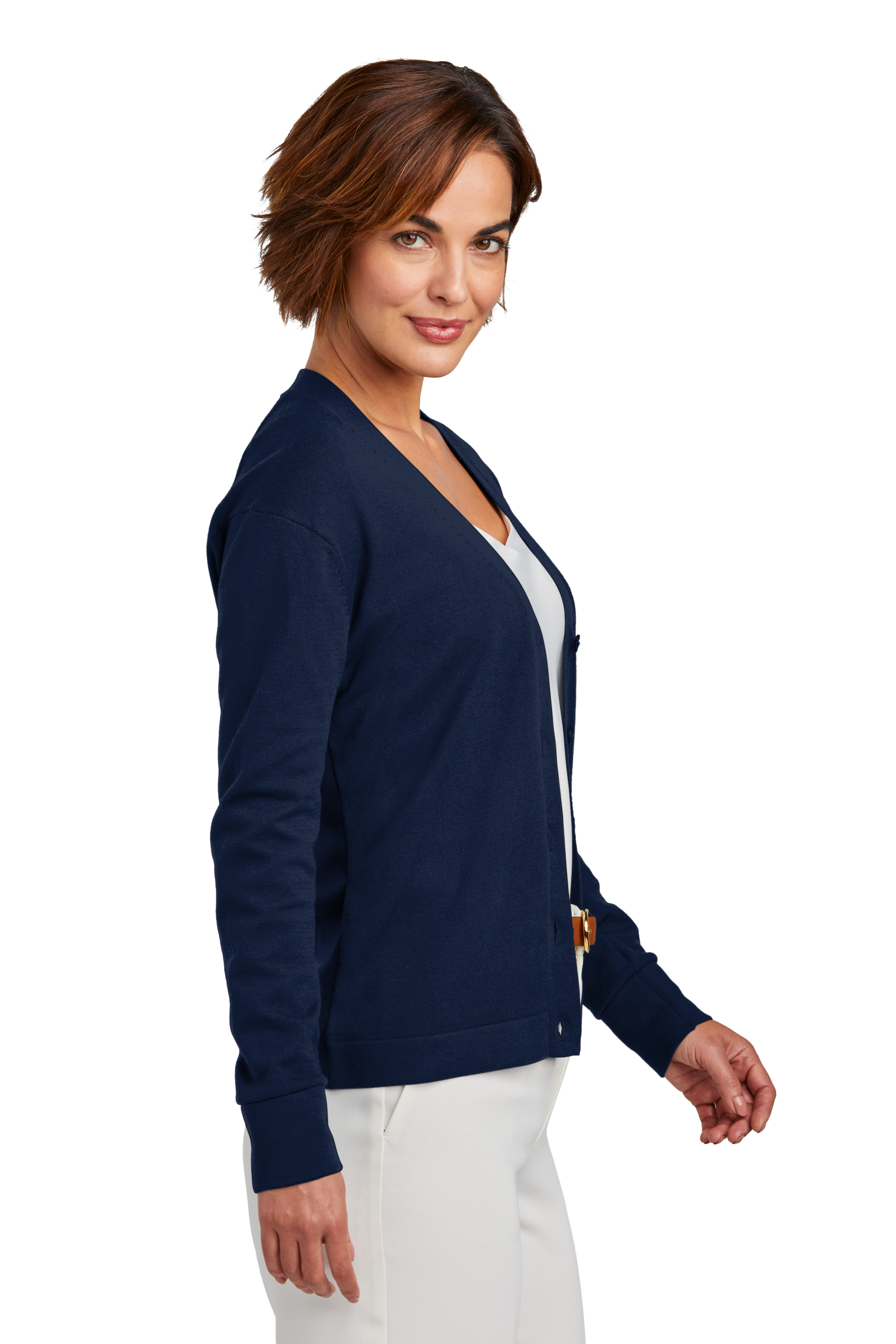 Brooks Brothers® Women's Cotton Stretch Cardigan Sweater Navy