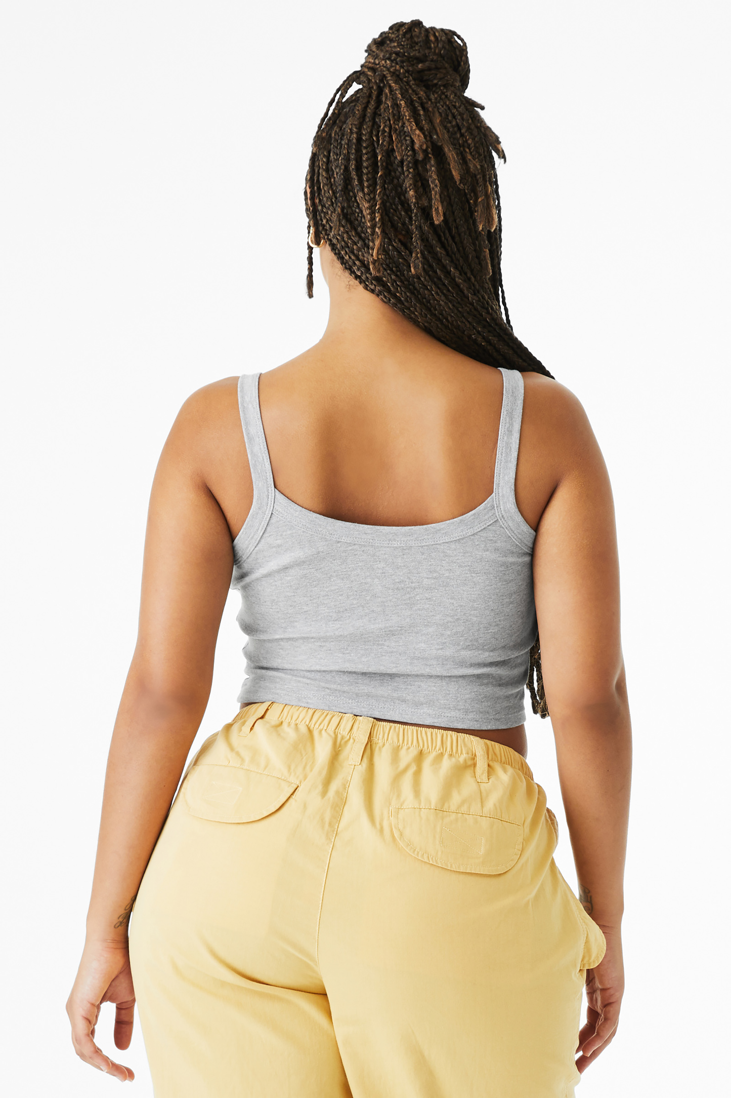BELLA+CANVAS® Women’s Micro Rib Spaghetti Strap Tank - Athletic Heather