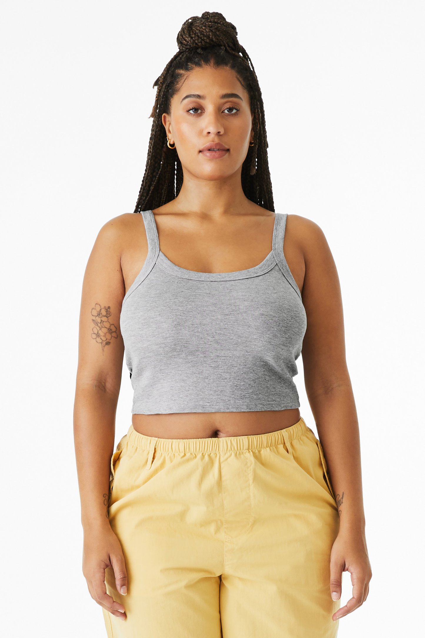BELLA+CANVAS® Women’s Micro Rib Spaghetti Strap Tank - Athletic Heather
