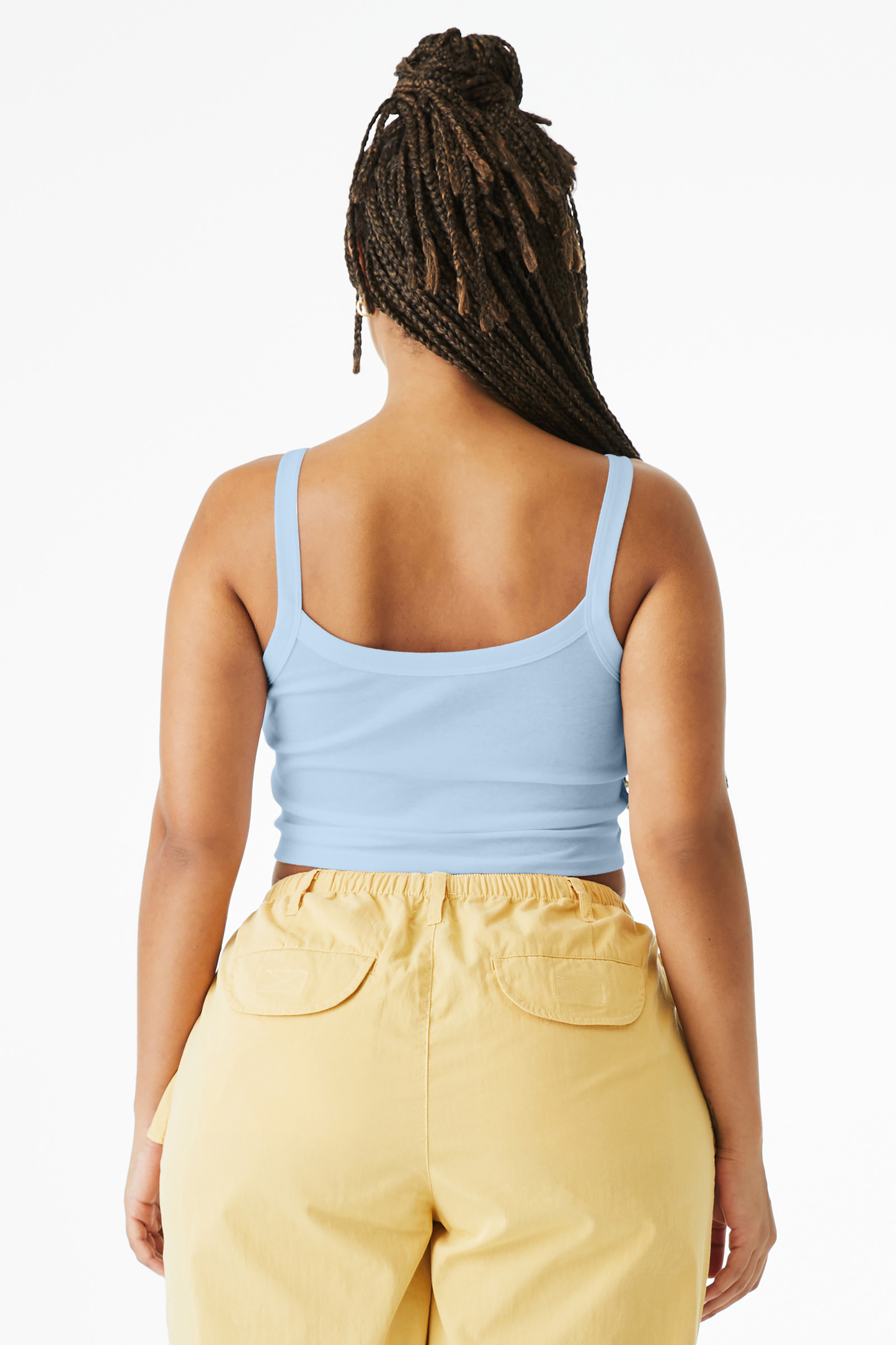 BELLA+CANVAS® Women’s Micro Rib Spaghetti Strap Tank - Solid Baby Blue Blend
