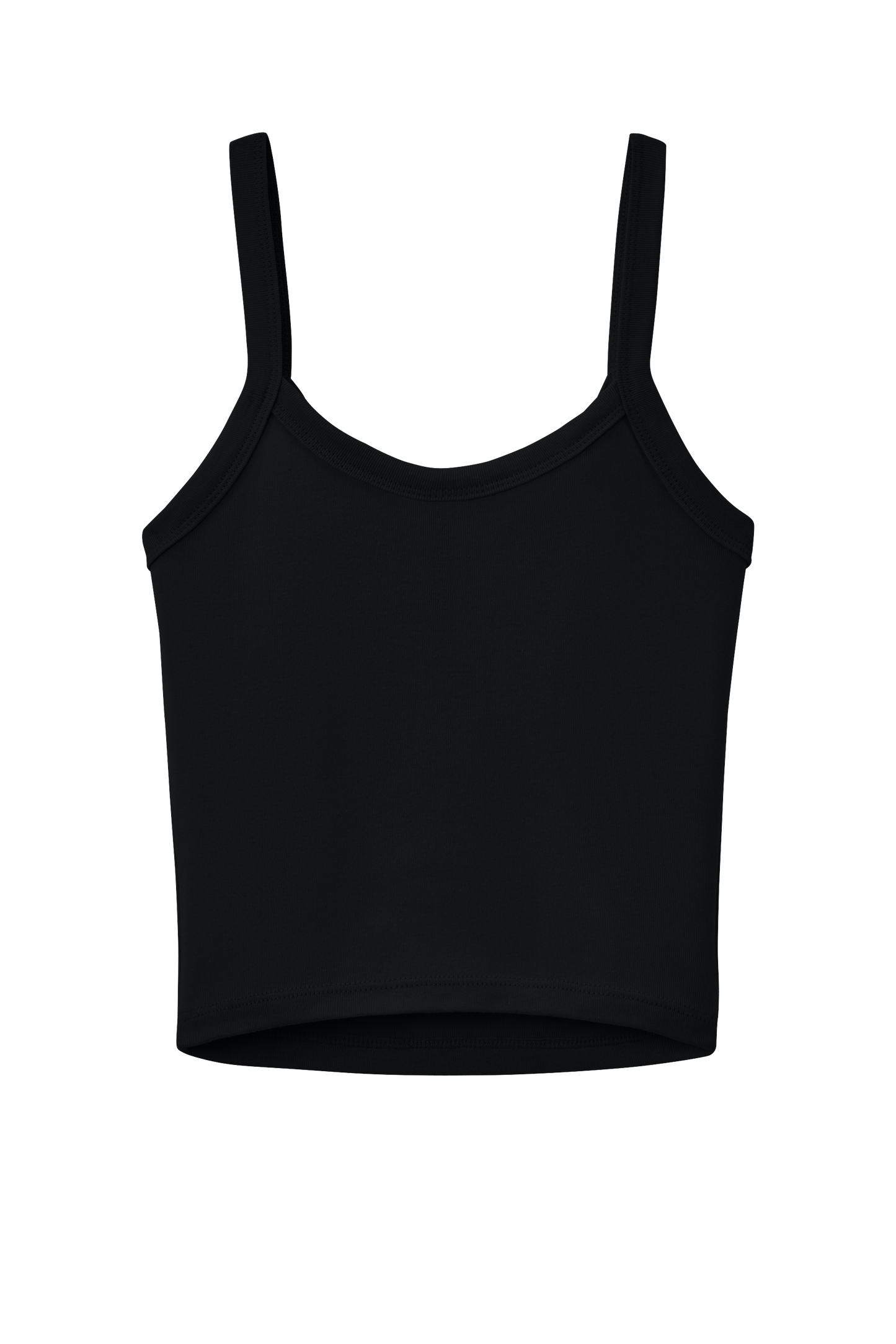 BELLA+CANVAS® Women’s Micro Rib Spaghetti Strap Tank - Solid Black Blend