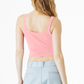 BELLA+CANVAS® Women’s Micro Rib Spaghetti Strap Tank - Solid Pink Blend