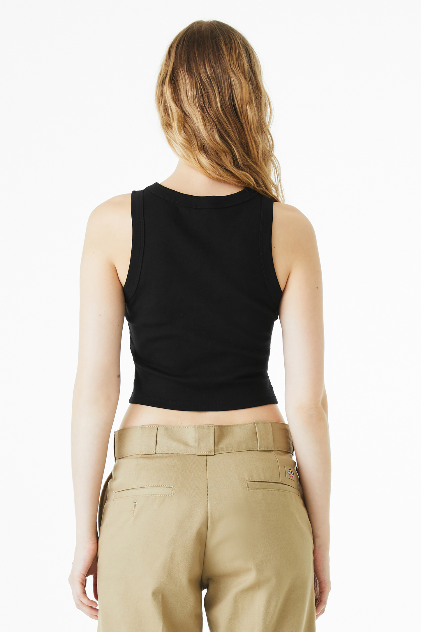BELLA+CANVAS® Women’s Micro Rib Racer Tank - Solid Black Blend