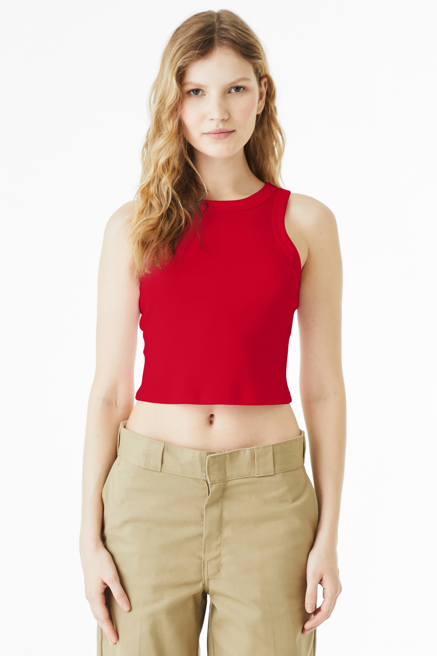 BELLA+CANVAS® Women’s Micro Rib Racer Tank - Solid Red Blend
