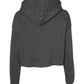 Women's Cropped Fleece Hoodie - Deep Grey Heather