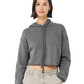 Women's Cropped Fleece Hoodie - Deep Heather