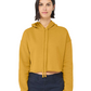 Women's Cropped Fleece Hoodie - Heather Mustard