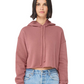 Women's Cropped Fleece Hoodie - Mauve