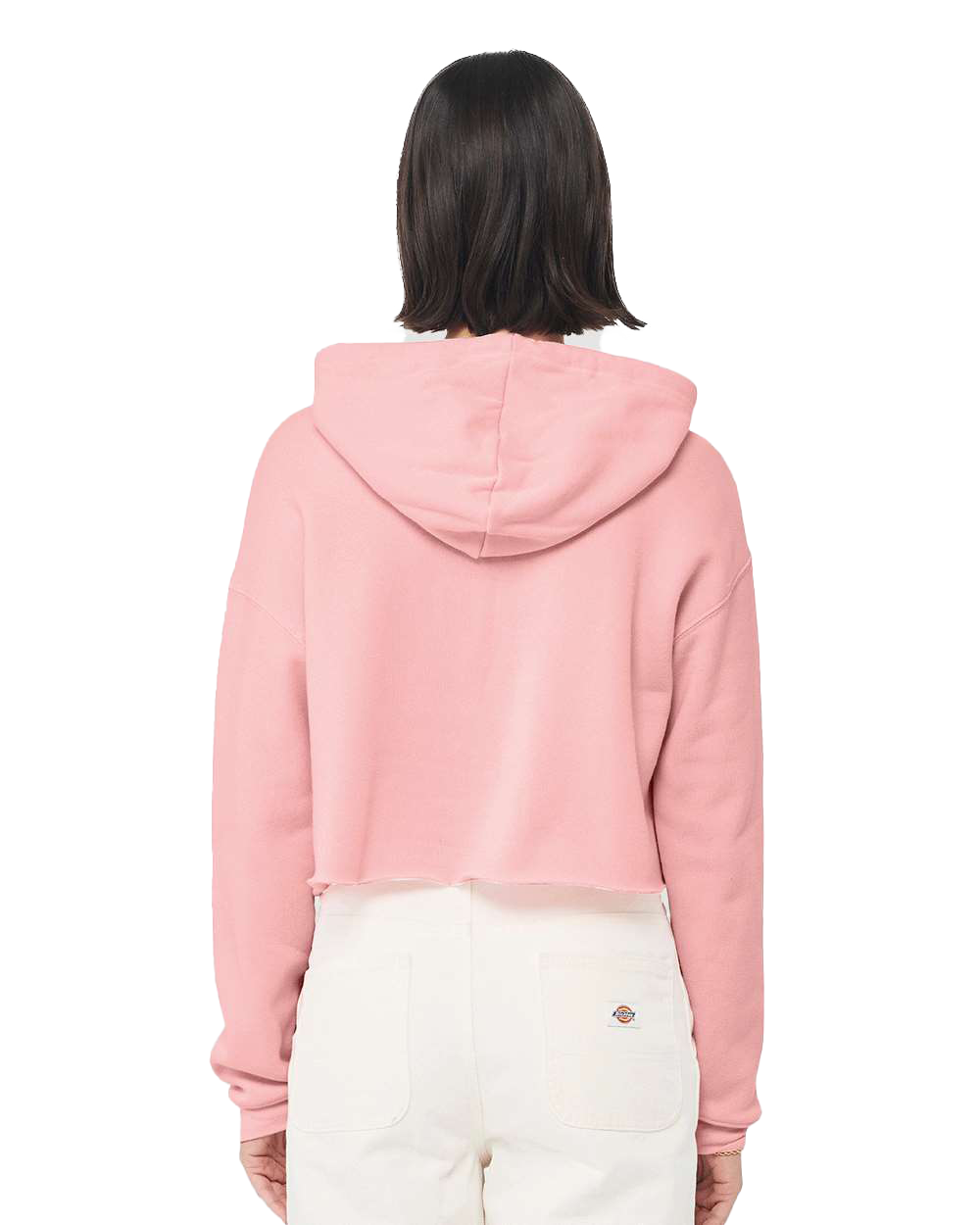 Women's Cropped Fleece Hoodie - Pink
