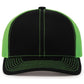 Pacific Headwear Trucker Snapback Cap - Black/Neon Green/Black