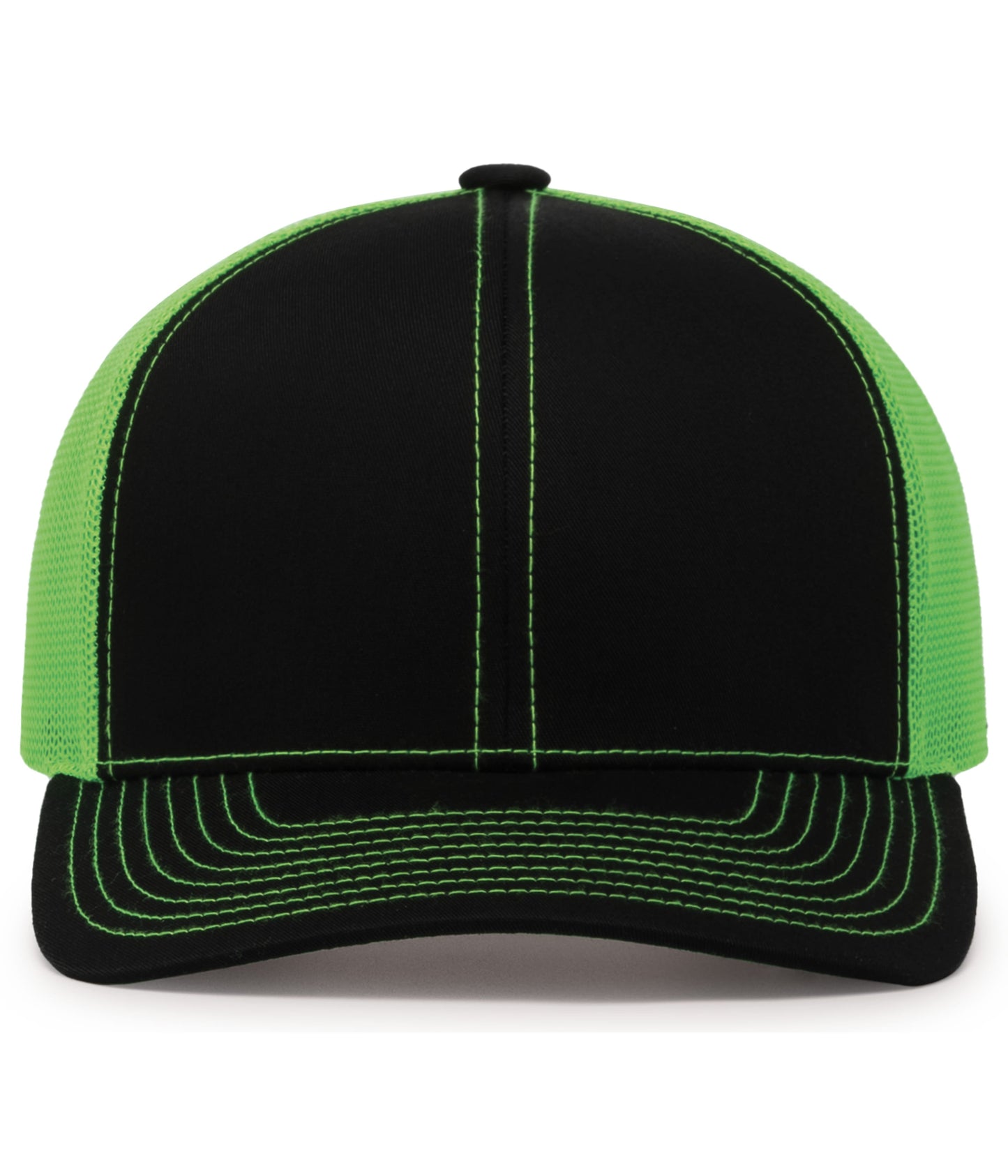 Pacific Headwear Trucker Snapback Cap - Black/Neon Green/Black