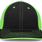 Pacific Headwear Trucker PacFlex Cap - Black/Neon Green/Black