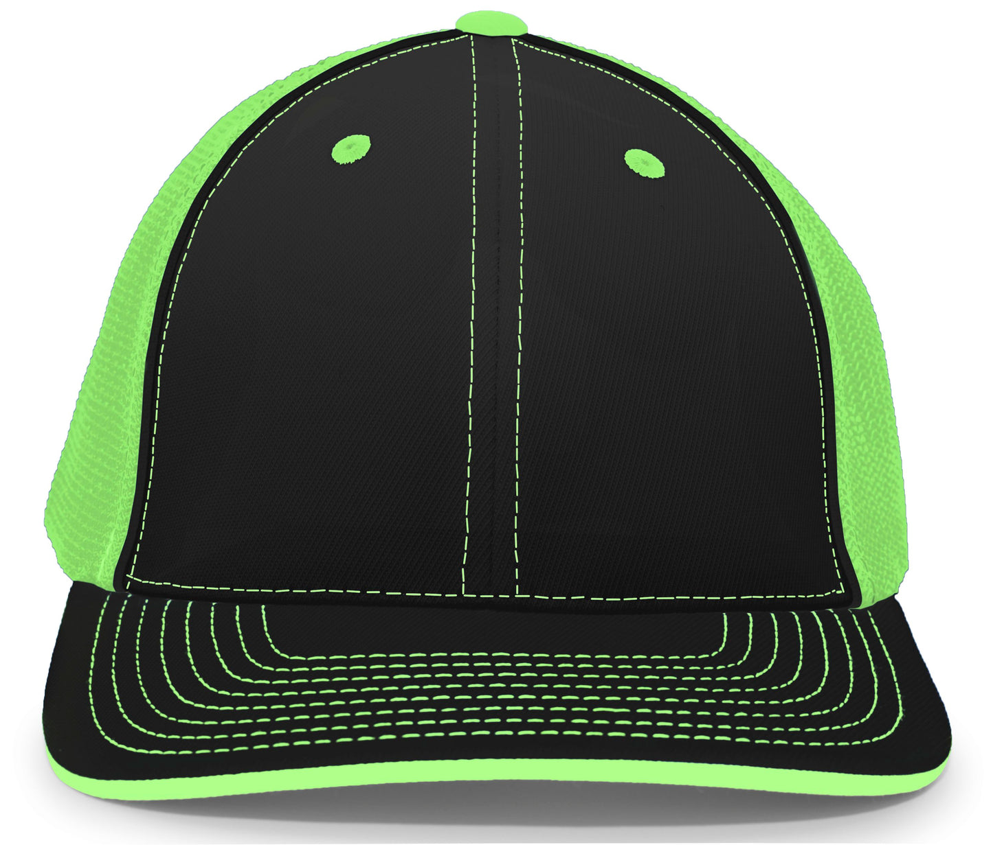 Pacific Headwear Trucker PacFlex Cap - Black/Neon Green/Black