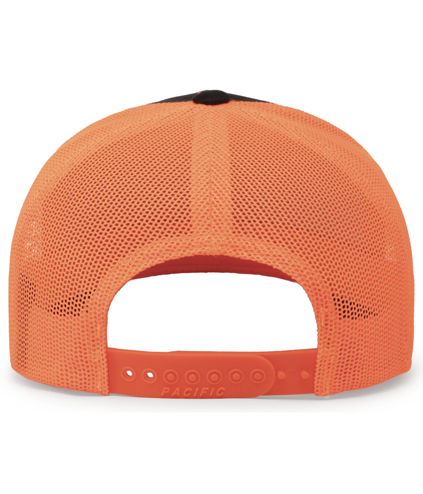 Pacific Headwear Trucker Snapback Cap - Black/Neon Orange/Black