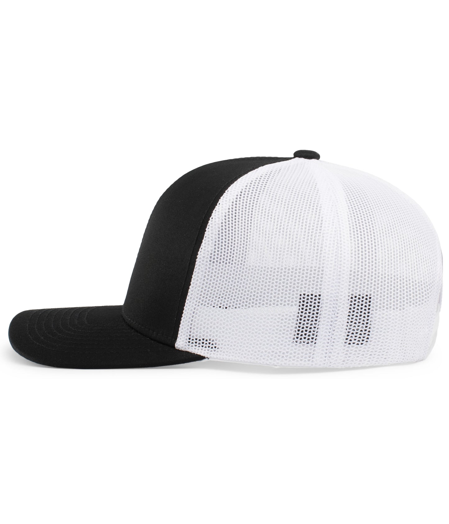 Pacific Headwear Trucker Snapback Cap - Black/White/Black