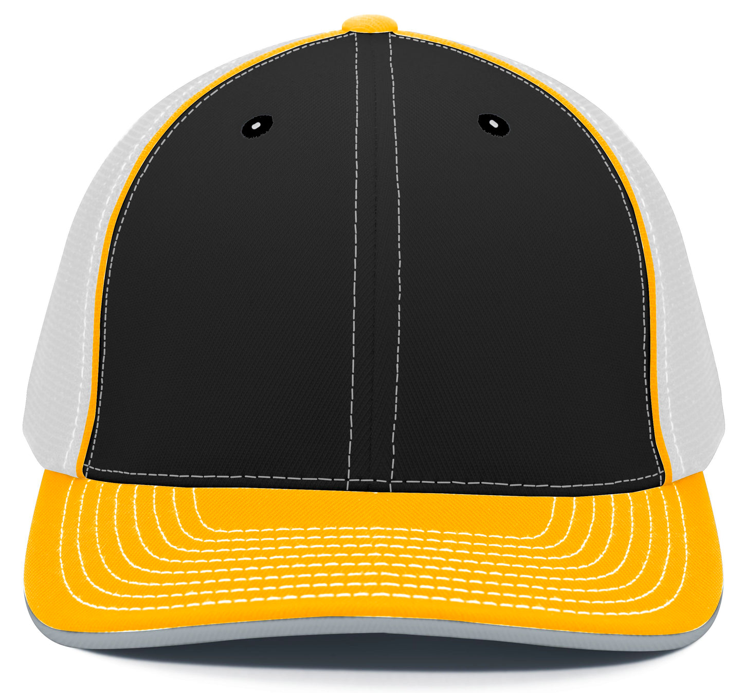 Pacific Headwear Trucker PacFlex Cap - Black/White/Gold