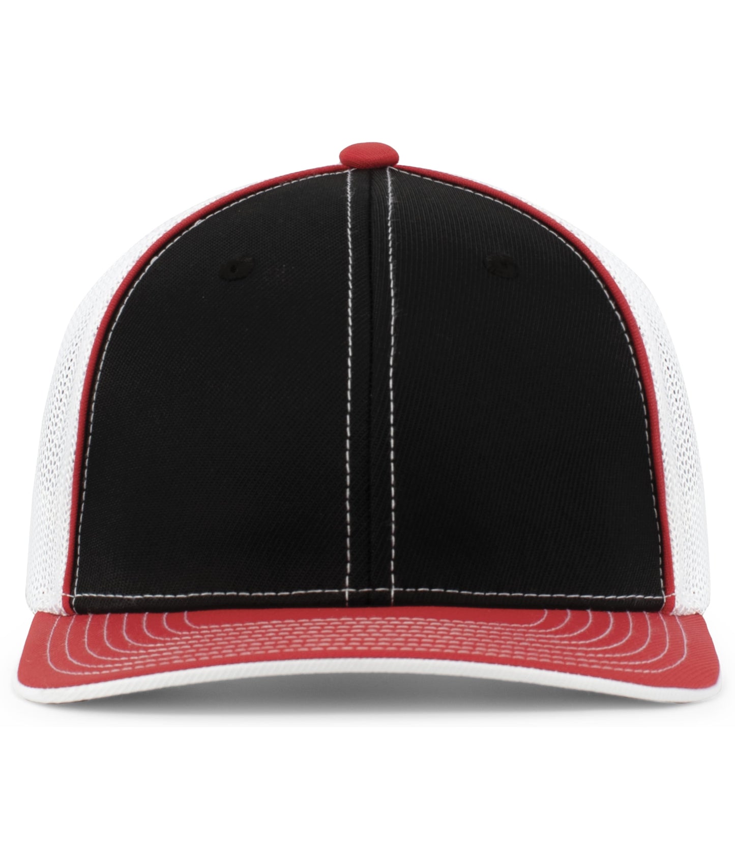 Pacific Headwear Trucker PacFlex Cap -  Black/White/Red