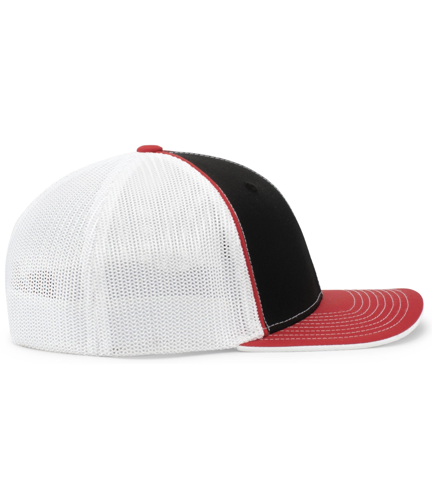 Pacific Headwear Trucker PacFlex Cap -  Black/White/Red