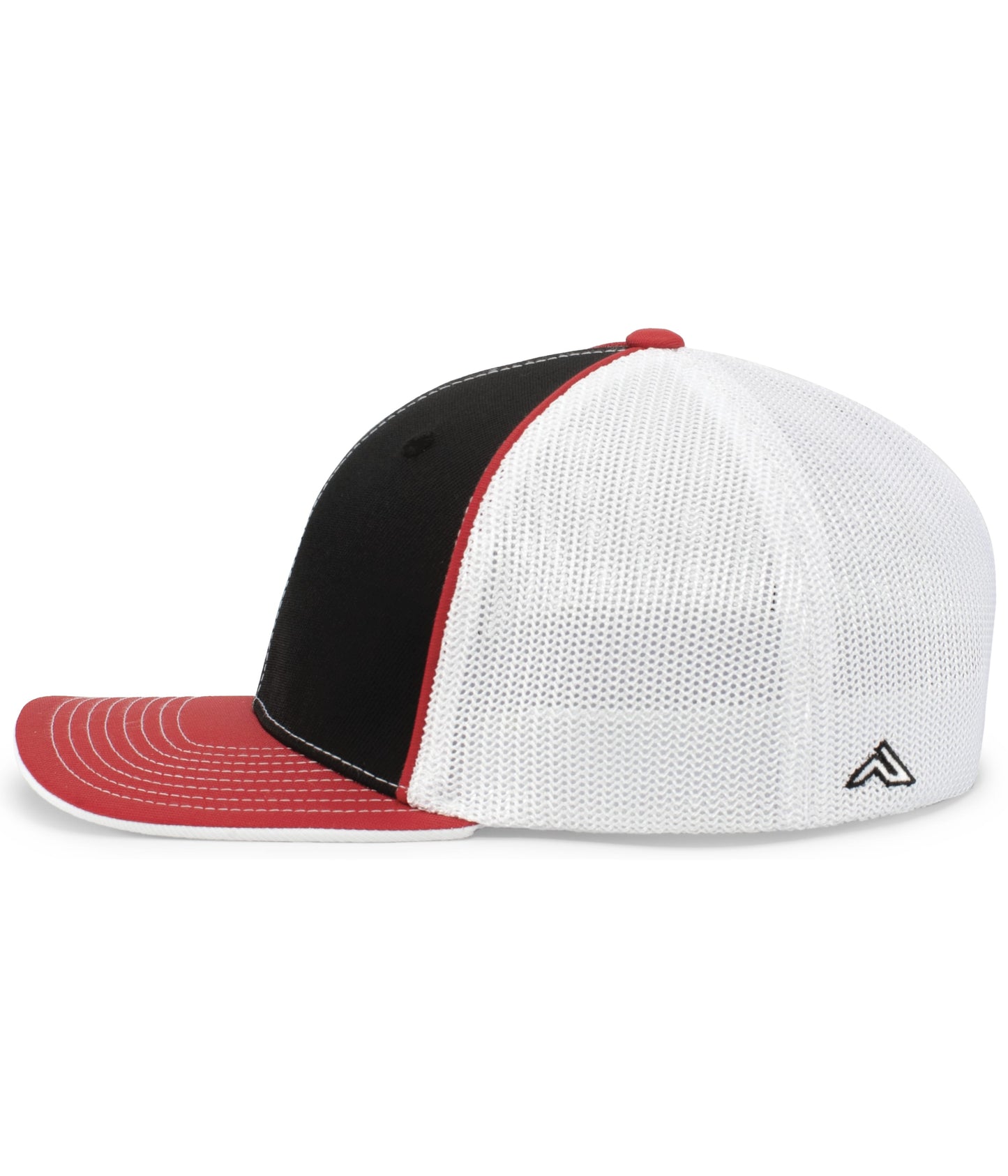 Pacific Headwear Trucker PacFlex Cap -  Black/White/Red
