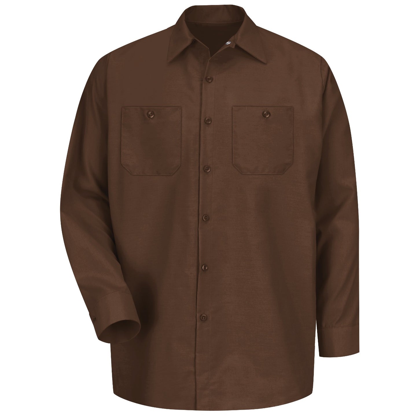 Industrial Work Shirt Long Sleeve - Brown