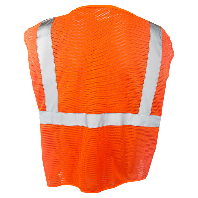C2V Type R Class 2 Economy Mesh Safety Vest with Zipper - Orange
