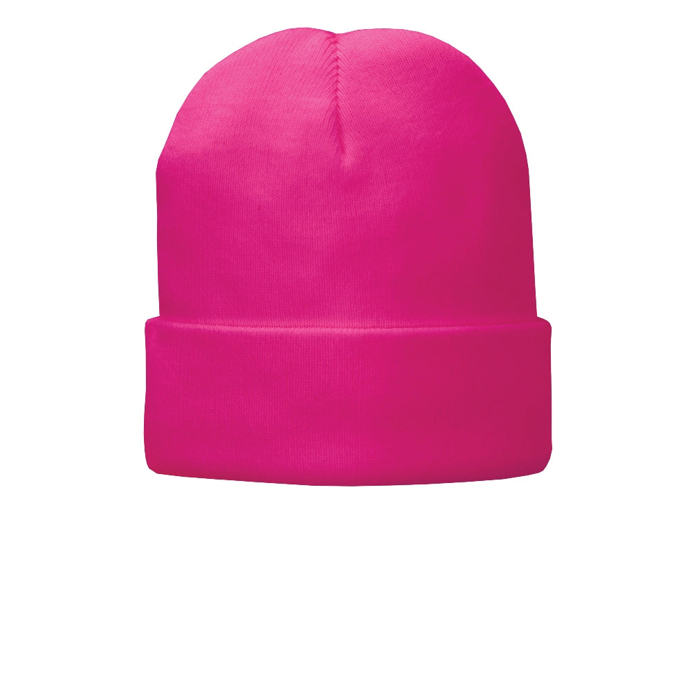 Port & Company® Fleece-Lined Knit Cap - Neon Pink