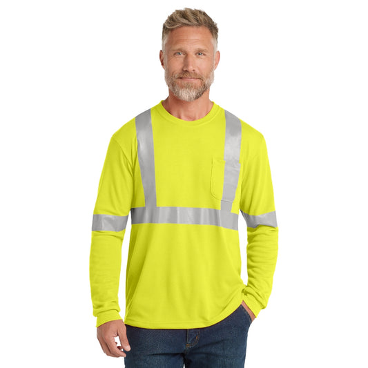 CornerStone® ANSI 107 Class 2 Long Sleeve Safety T-Shirt- Safety Yellow/Reflective