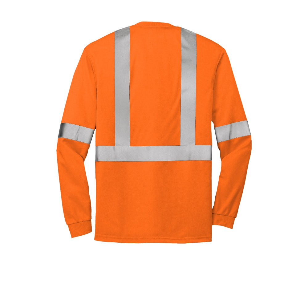 CornerStone® ANSI 107 Class 2 Long Sleeve Safety T-Shirt- Safety Orange/Reflective