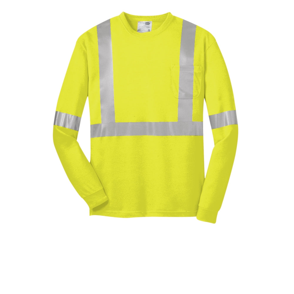 CornerStone® ANSI 107 Class 2 Long Sleeve Safety T-Shirt- Safety Yellow/Reflective