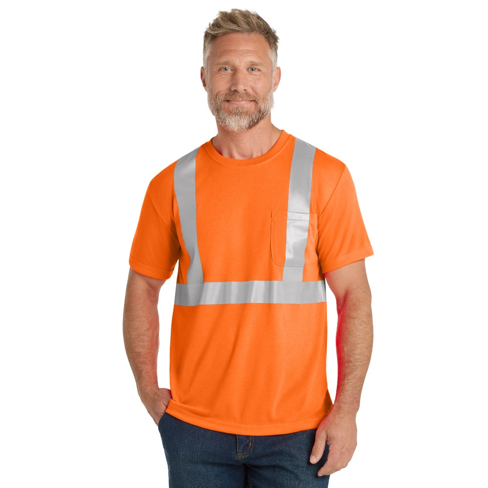 CornerStone® ANSI 107 Class 2 Safety T-Shirt - Safety Orange/Reflective