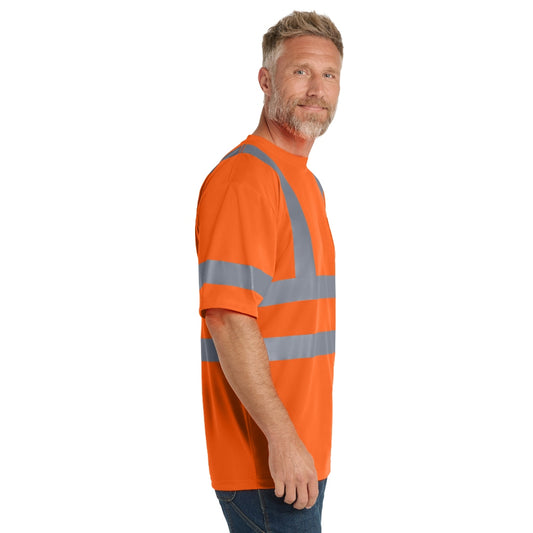 CornerStone® ANSI 107 Class 3 Short Sleeve Snag-Resistant Reflective T-Shirt - Safety Orange/Reflective