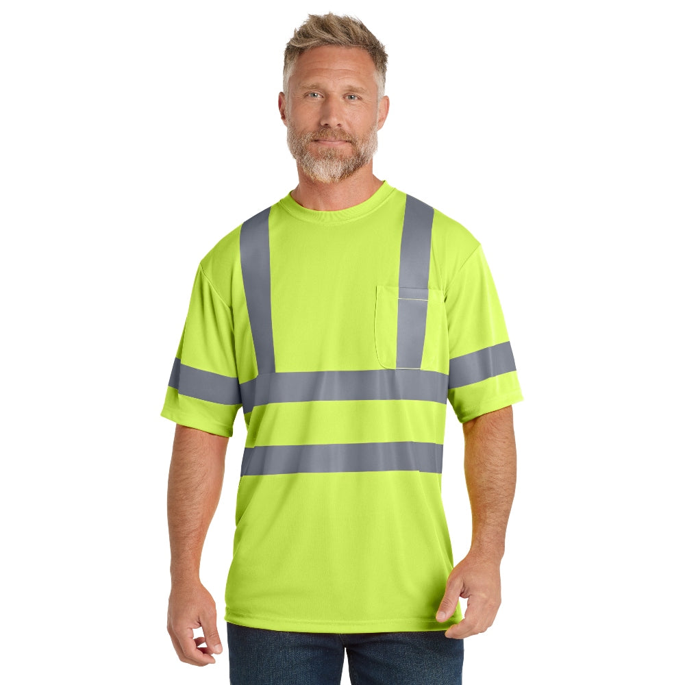 CornerStone® ANSI 107 Class 3 Short Sleeve Snag-Resistant Reflective T-Shirt - Safety Yellow/Reflective