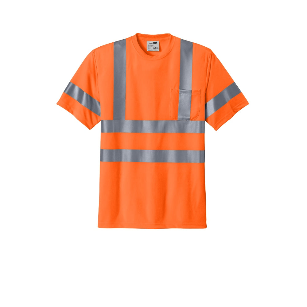 CornerStone® ANSI 107 Class 3 Short Sleeve Snag-Resistant Reflective T-Shirt - Safety Orange/Reflective