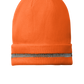 CornerStone® - Enhanced Visibility Beanie with Reflective Stripe - Safety Orange/ Reflective